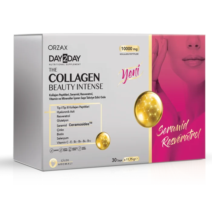 Day2 Day The Collagen Beauty Intense (Seramid & Resveratrol) Çilek Aromalı 30 Saşe – YENİLENDİ!